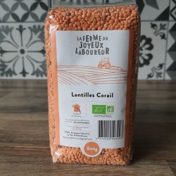 Lentilles corail bio Touraine ferme
