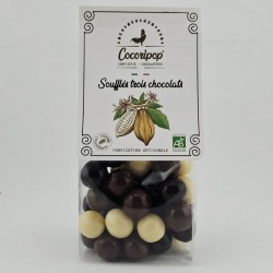Sachet gourmand 100g Les Soufflés 3 chocolats bio Cocoripop