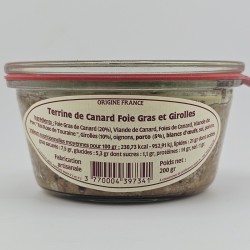 Bocal de Terrine de Canard au Foie Gras et Girolles Format 200g