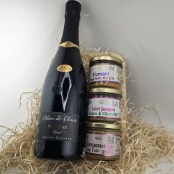 Coffret cadeau Vouvray AOP et tartinables Bernard Marot : homard, langoustines, Saint-Jacques