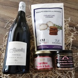 Panier Apéro Terroir pour lui : Vouvray AOP et Saveurs Gourmandes