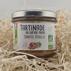 Pot de tartinade artisanale bio chèvre tomate et basilic - Le Cadeau Gourmand