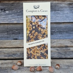 Chocolat noir artisanal noisettes caramélisées