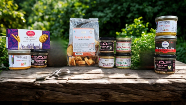 Coffrets apéro sans alcool : rillettes, terrines de Loire, chèvre et tartinables
