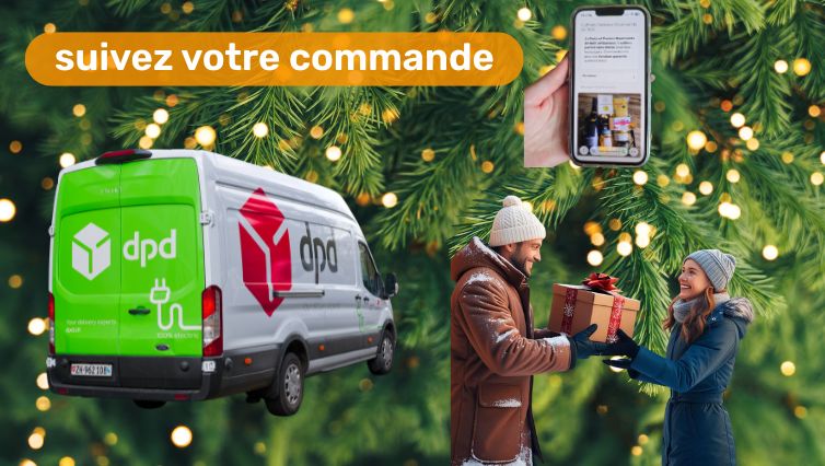Camionnette du transporteur smartphone pour le suivi de la commande et sa remise à la cliente