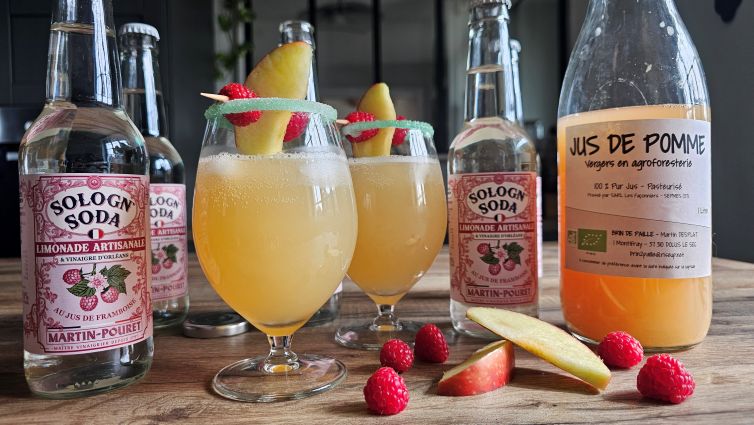 Ingrédients du Terroir Mix: jus de pomme bio et limonade artisanale.