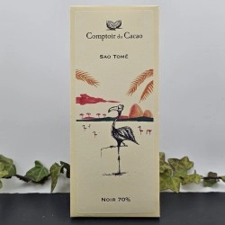 Etui cartonné de la tablette artisanale de chocolat noir Sao Tomé pure origine - Le Cadeau Gourmand