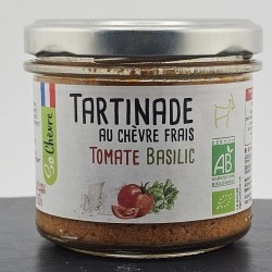 Pot de tartinade artisanale bio chèvre tomate et basilic - Le Cadeau Gourmand