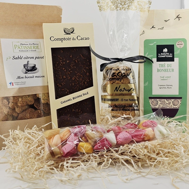 Coffret Gourmand Femme : assortiment thé bio et douceurs artisanales