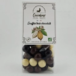 Sachet gourmand 100g Les Soufflés 3 chocolats bio Cocoripop