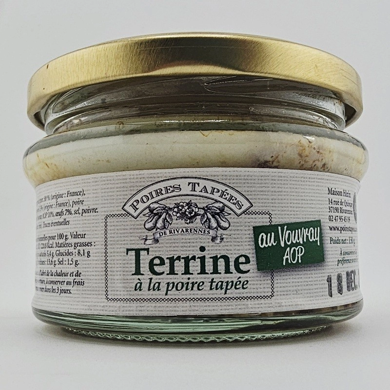 Terrine Canard, porc et poires tapées de Rivarennes au Vouvray AOP, 130g