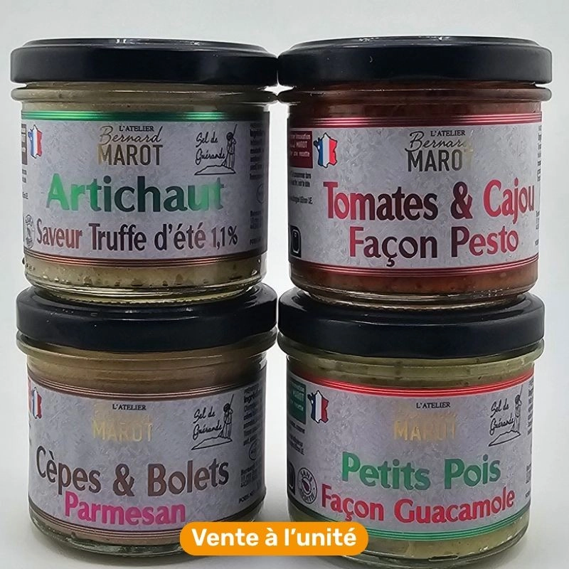 Tartinable de légumes Atelier Bernard Marot, gamme artisanale, vente à l'unité.