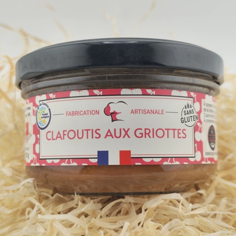 Clafoutis à la cerise, fabrication artisanale, pots de 100g