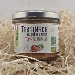 Pot de tartinade artisanale bio chèvre tomate et basilic - Le Cadeau Gourmand
