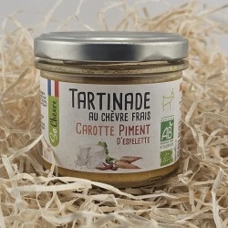 Tartinade artisanale Amaltup chèvre frais carotte piment d’Espelette