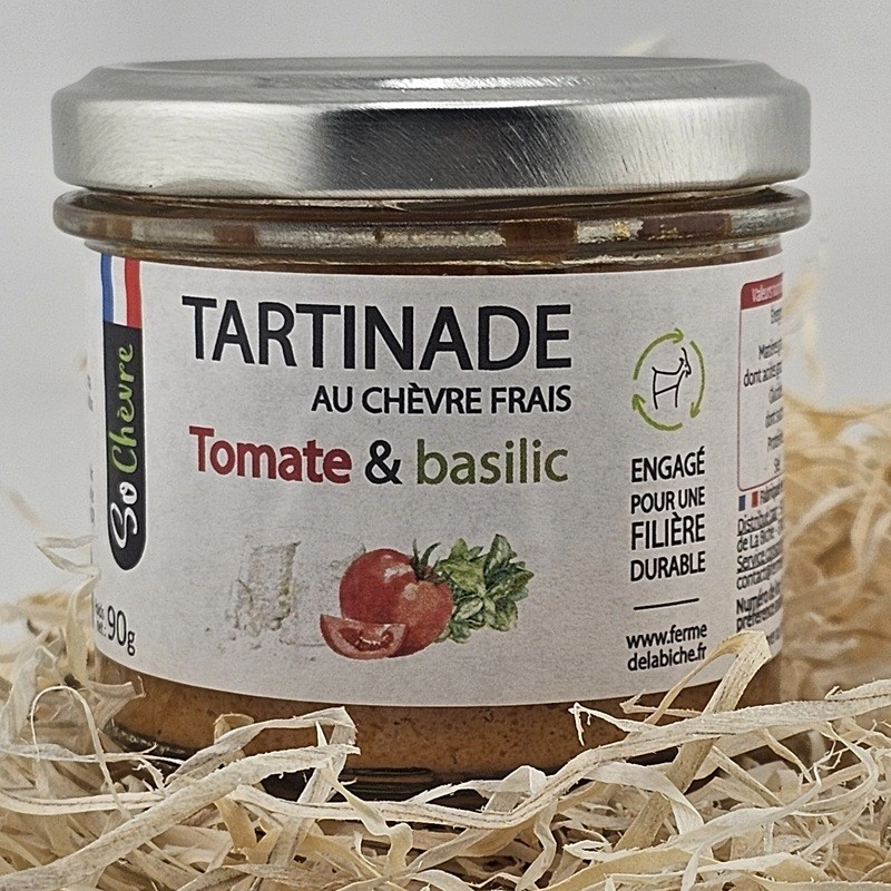 Tartinade artisanale tomate basilic chèvre