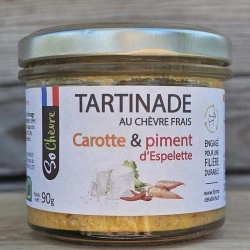 Tartinade carotte chèvre piment Espelette
