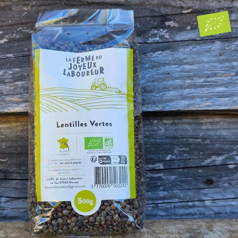 Lentilles vertes bio Touraine ferme