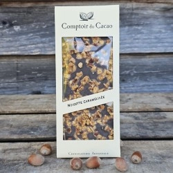 Chocolat noir artisanal noisettes caramélisées