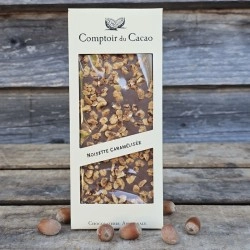 Chocolat lait artisanal noisettes caramélisées
