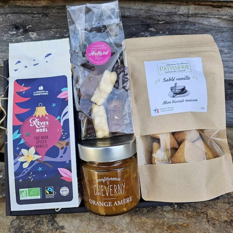 Coffret gourmand thé Noël Touraine.